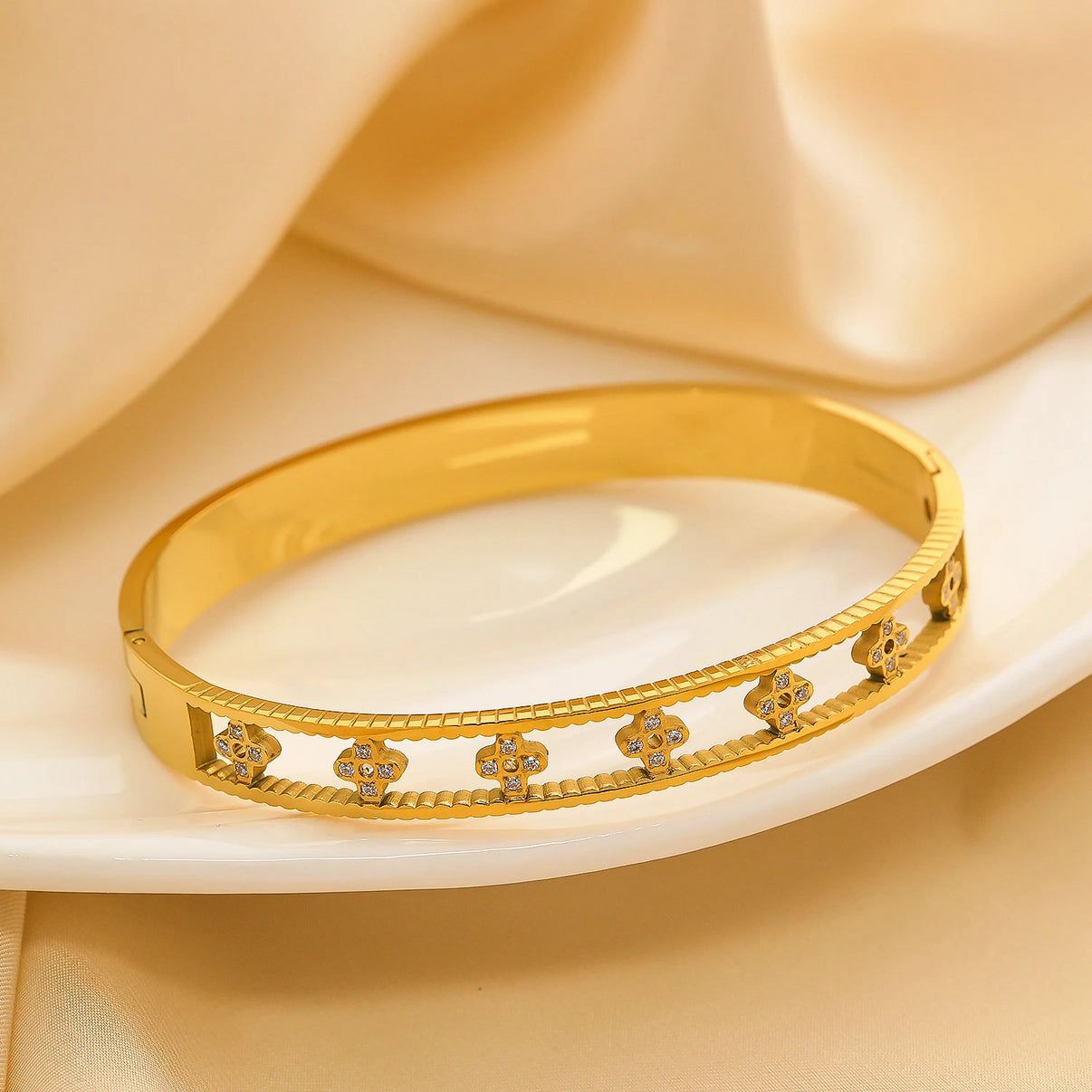 Nova Bangle 316L Stainless-Steel Gold-Plated