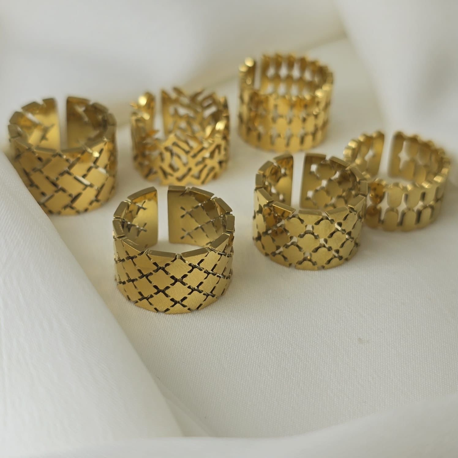 316L Stainless-Steel Gold-Plated Adjustable Rings