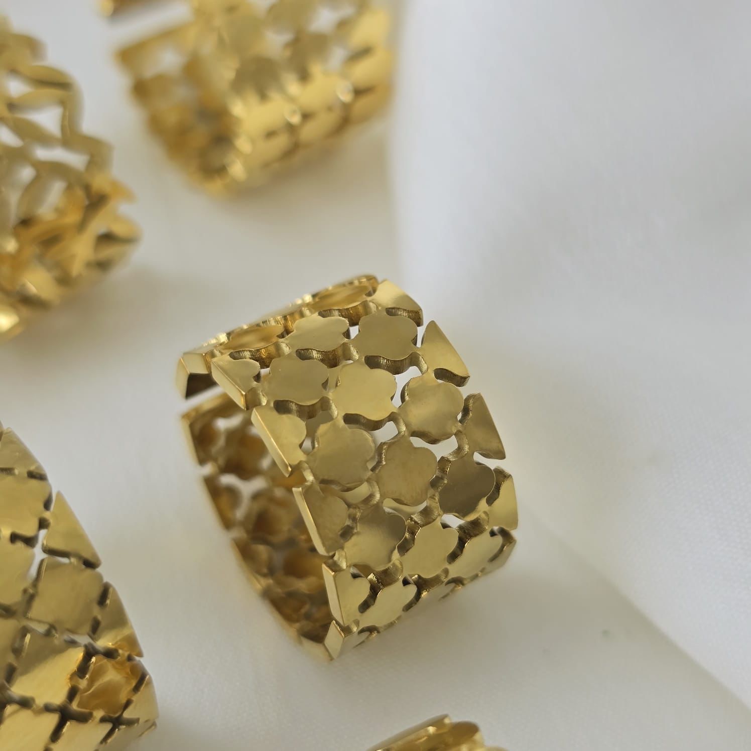 316L Stainless-Steel Gold-Plated Adjustable Rings - Image 7