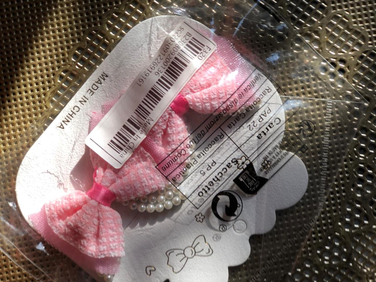 Baby Pink bow hair clips